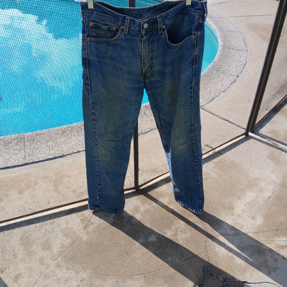 LEVI'S 505 STRAIGHT LEG MEDIUM WASH JEANS 33 X 30 MEN'S - Picture 13 of 16